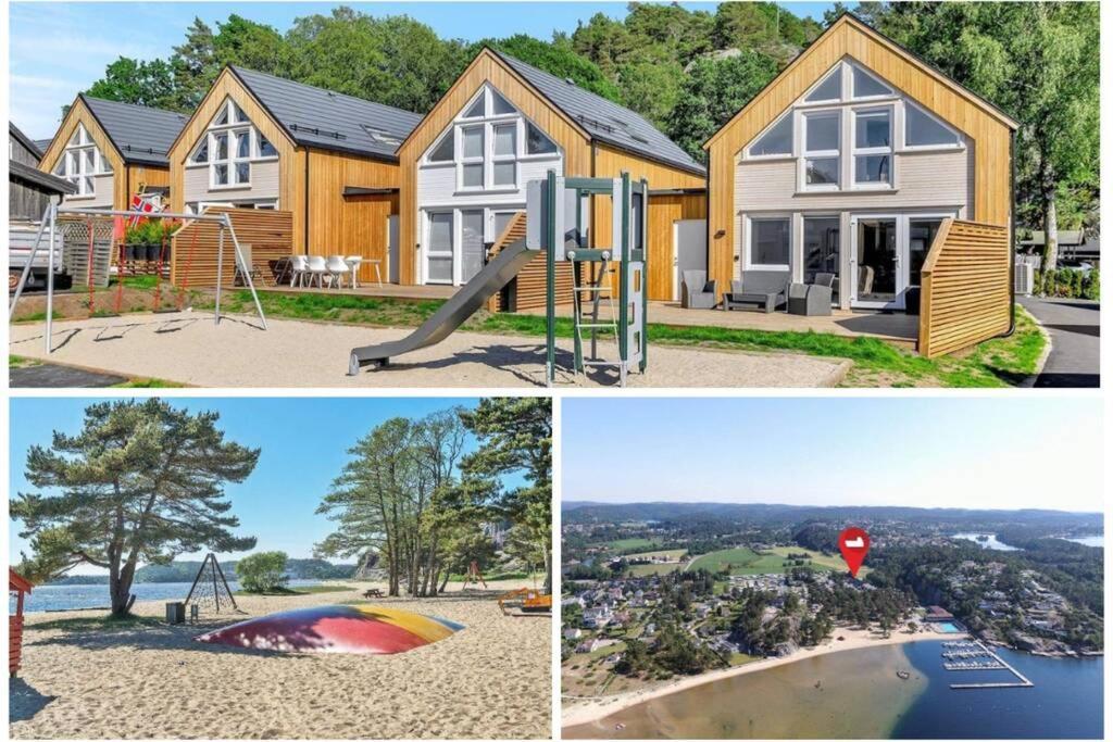 Nybygd Feriebolig Rett Ved Strand Til Leie! Kristiansand Bagian luar foto